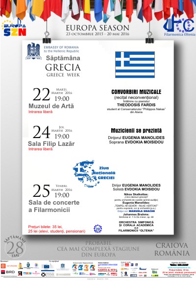 SÄƒptÄƒmÃ¢na Greciei Ã®n Stagiunea â€žEuropaâ€ â€“ mitologie ÅŸi lirism, la Filarmonica â€œOlteniaâ€